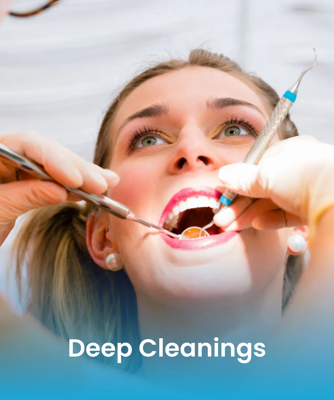 Patient receiving deep dental cleaning