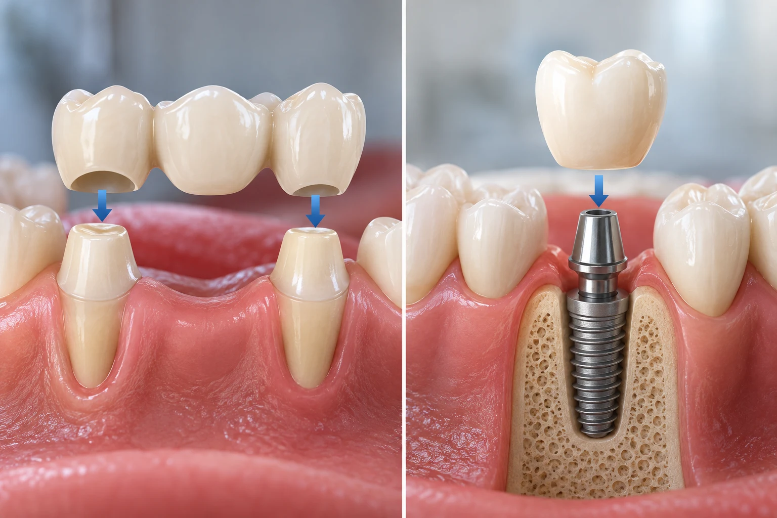 Dental Bridge vs Implant