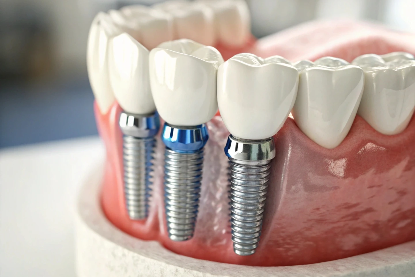 Full mouth dental implants model showing All smile restoration at Southbridge Dentistry & Implants
