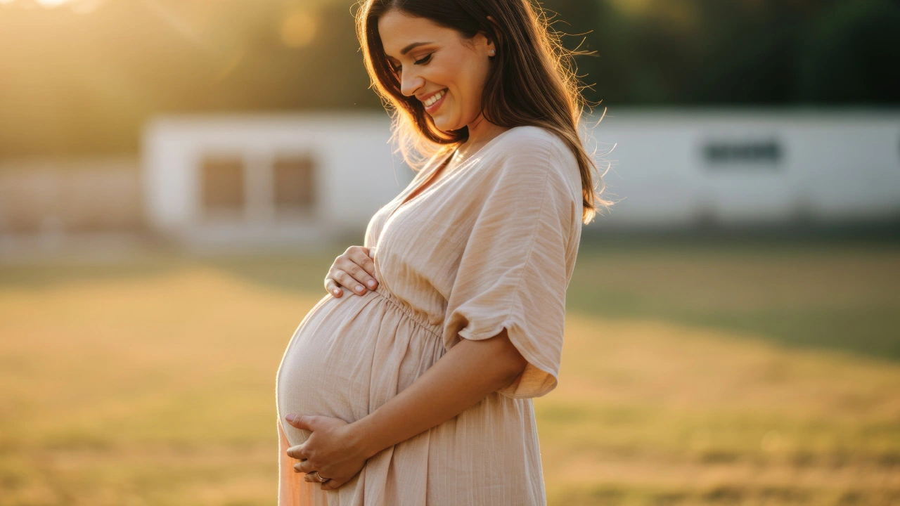 Pregnant woman taking prenatal vitamins and consulting doctor about early pregnancy care