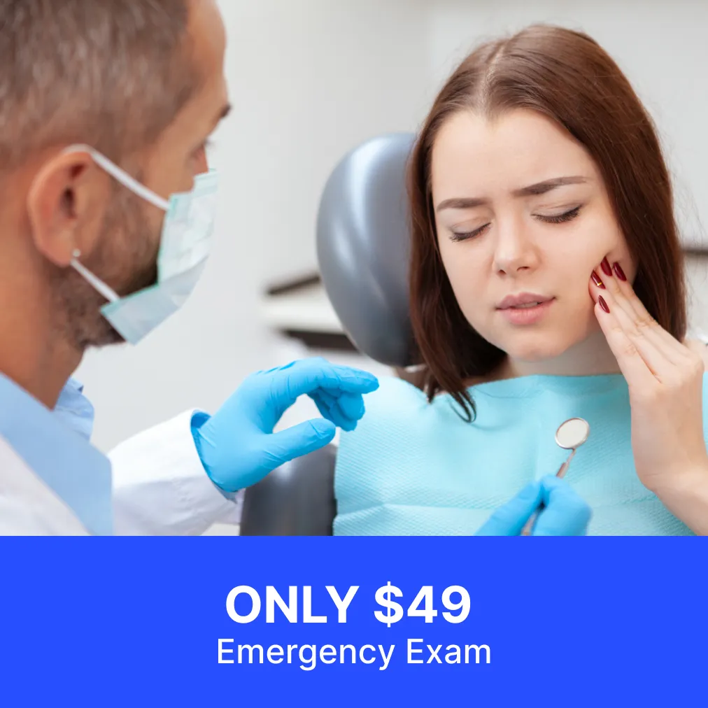 Emergency Exam Offer only at $99. Visit us.