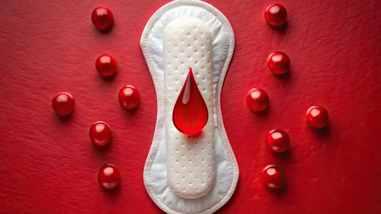 Calendar with heavy bleeding days marked.