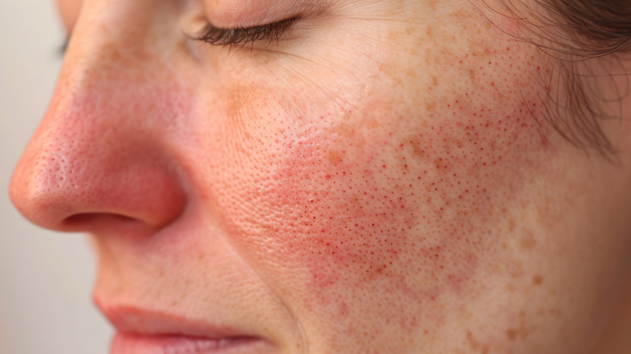 Image showing rosacea on cheeks