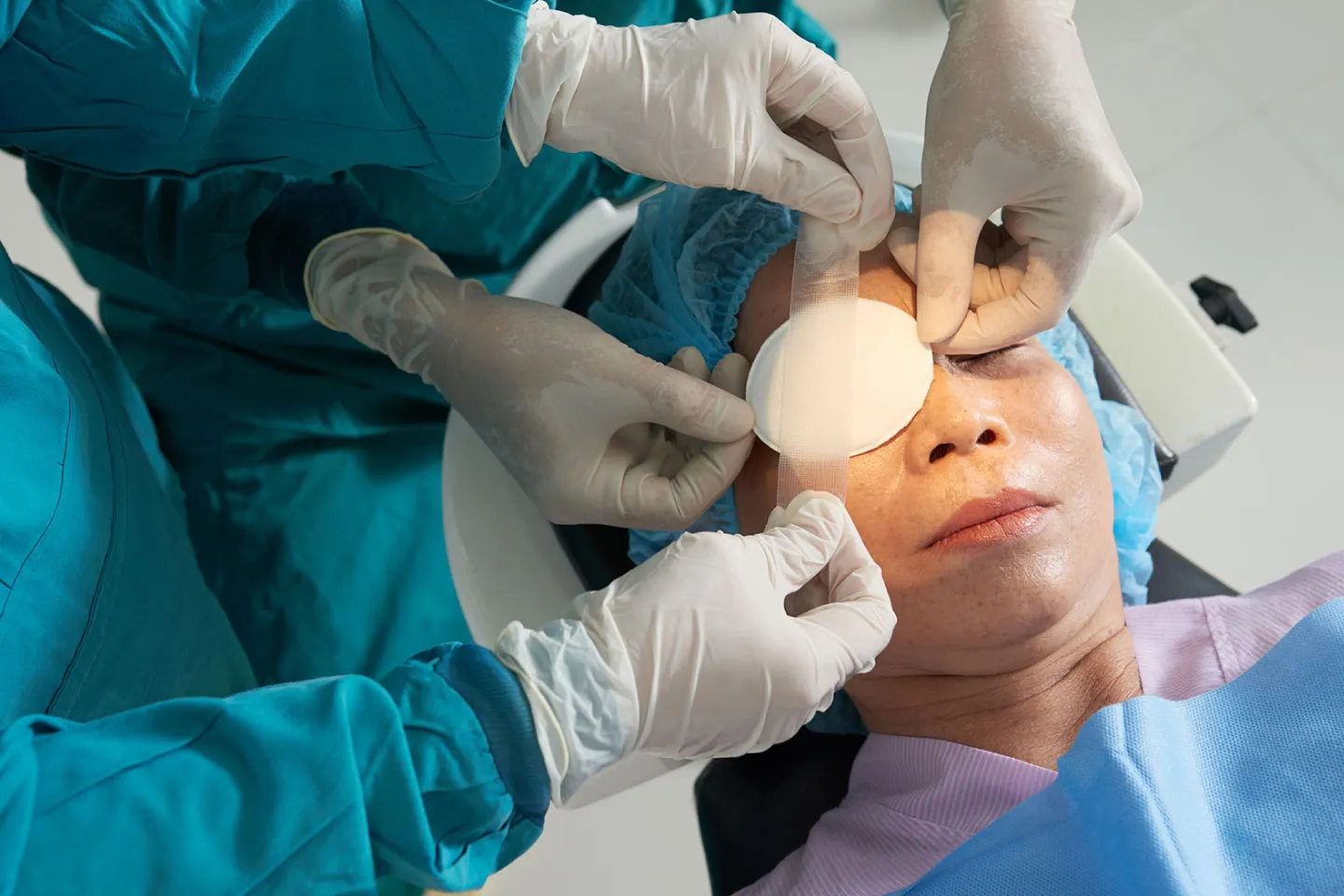 Illustration showing the orbital area of the eye
