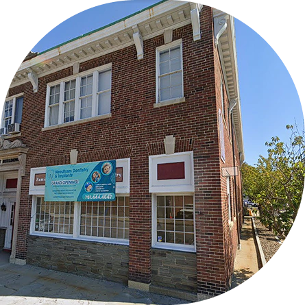Exterior view of Needham Dentistry & Implants building in Needham, MA