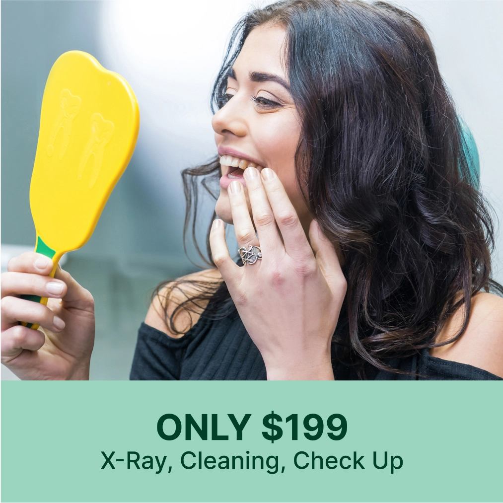 Offer at only $99 for X-rays, cleaning & checkups.