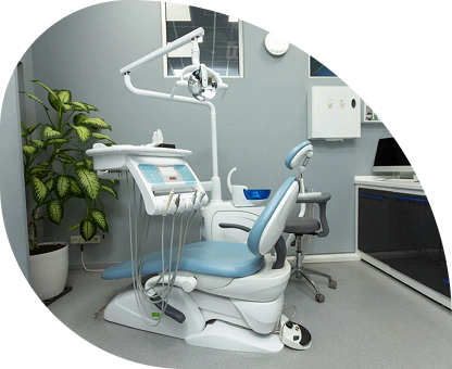 Comfortable dental treatment chair in a modern treatment room