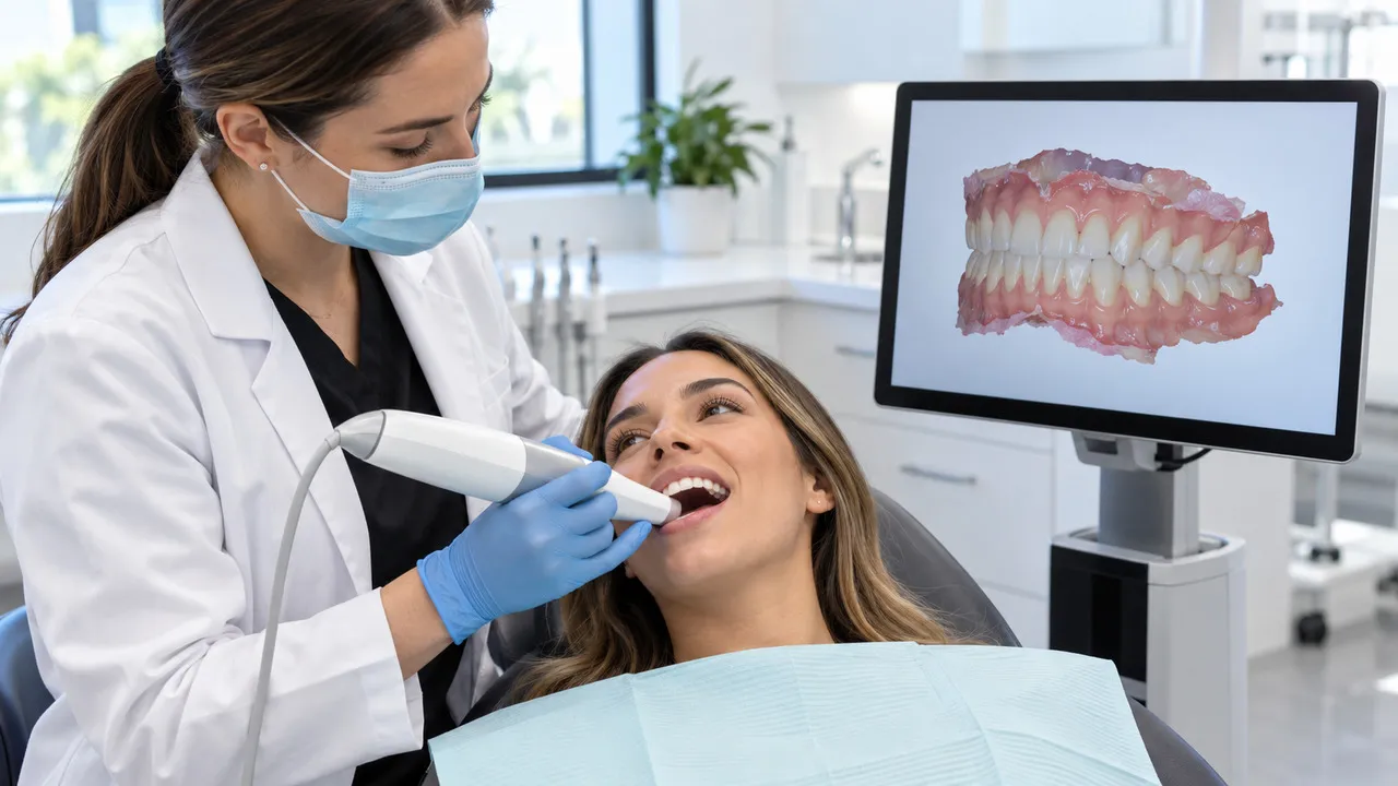 Digital dental scan being used for modern orthodontic treatment planning