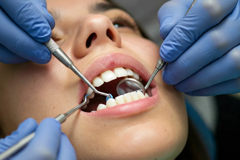 patient with orthodontic braces